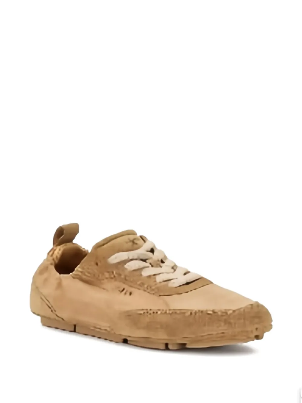 FENDI Fit crocodile-effect lace-up sneakers Brown