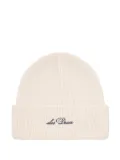 Les Deux embroidered-logo beanie hat - Neutrals