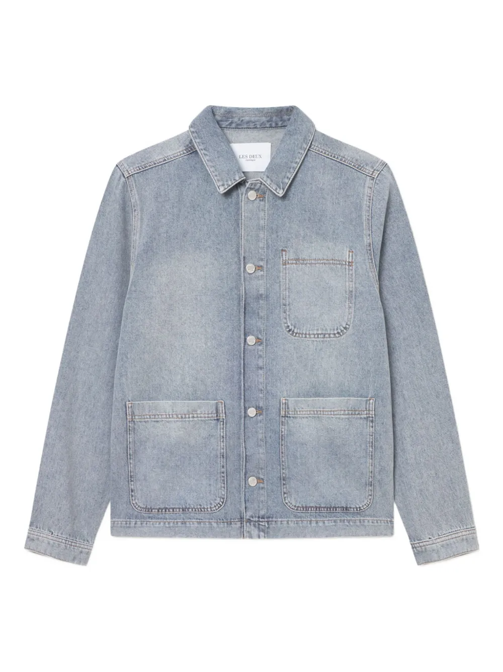 Les Deux Shirtjack met knoopsluiting Blauw