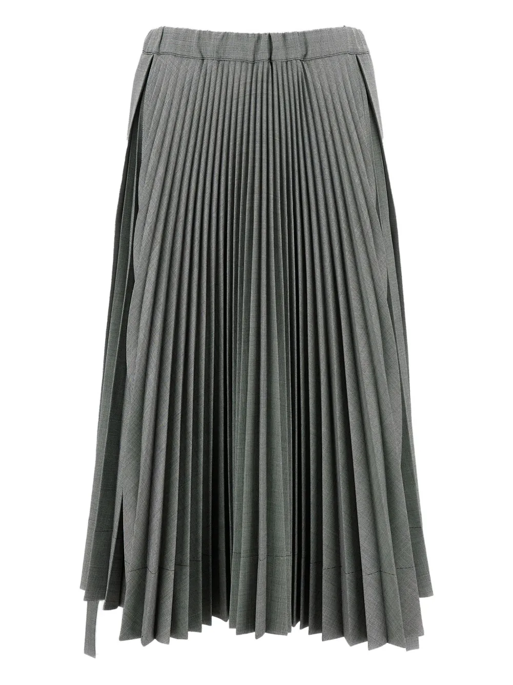 Plan C Asymmetric Pleated Skirt In Green