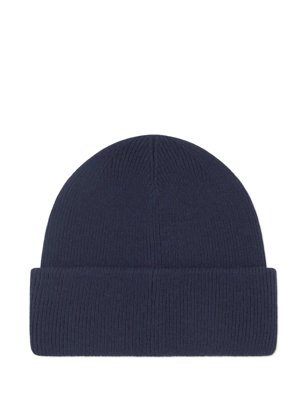Les Deux Geribbelde muts met geborduurd logo - Blauw