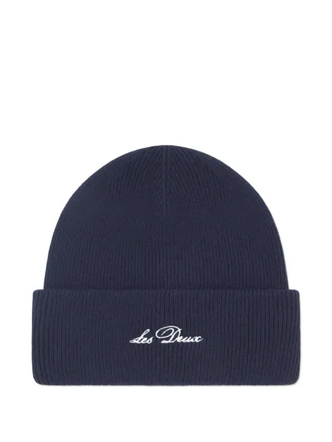 Les Deux logo-embroidered ribbed beanie