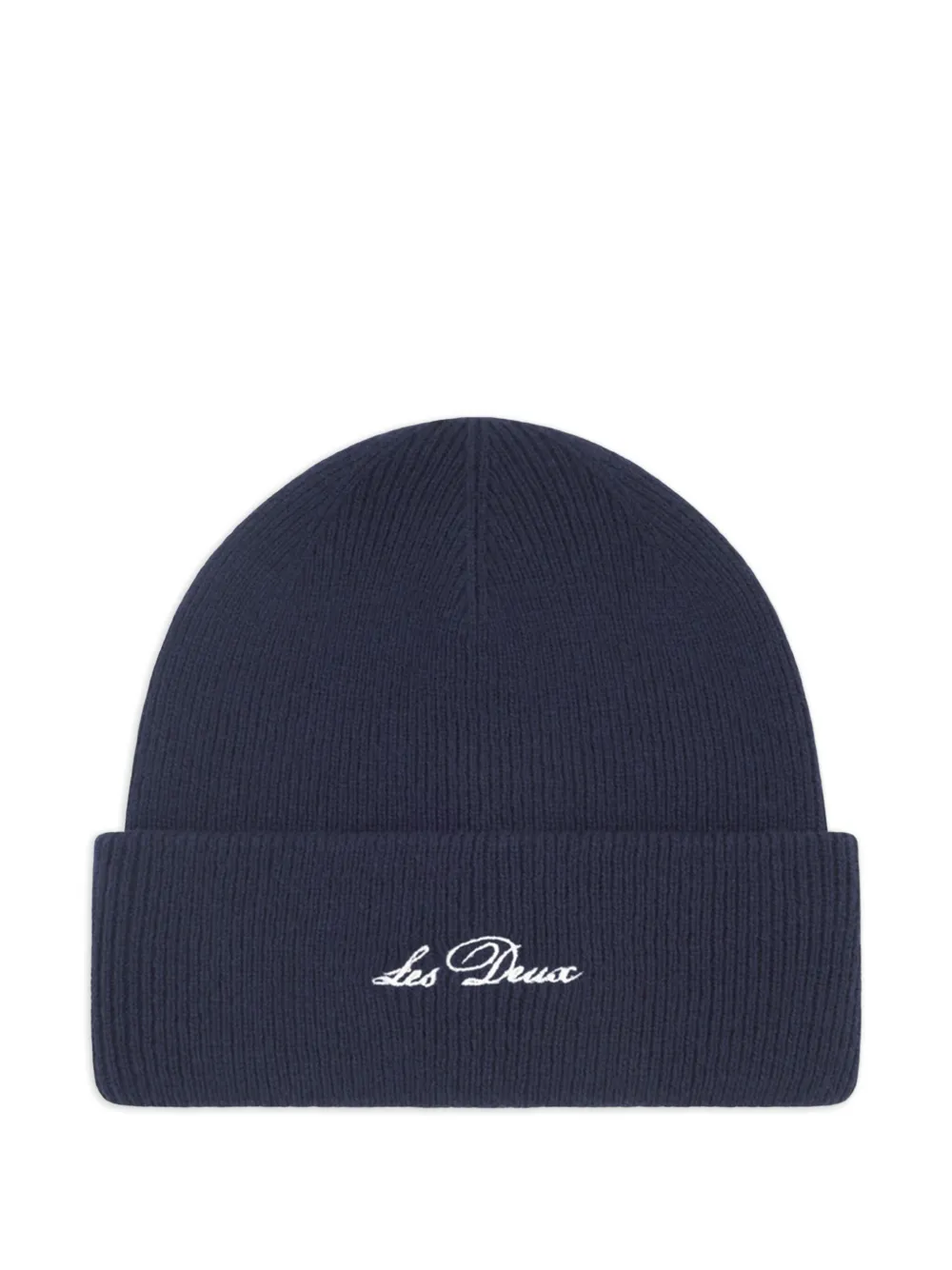 Les Deux logo-embroidered ribbed beanie | Blue | Image 1