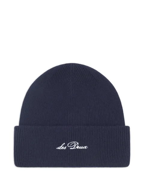 Les Deux logo-embroidered ribbed beanie
