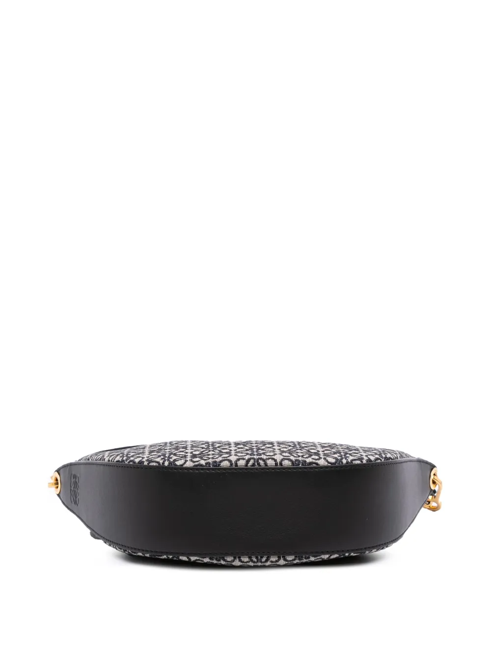 Pre-owned Loewe 2022 Small Anagram Canvas Luna Hobo Bag In Black