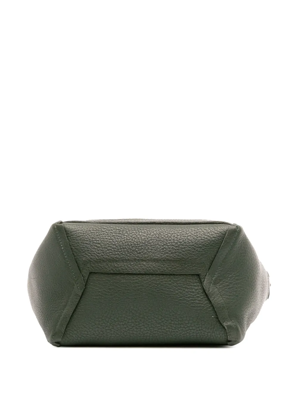 Pre-owned Celine 2017 Small Leather Seau Sangle Bucket Bag In Green