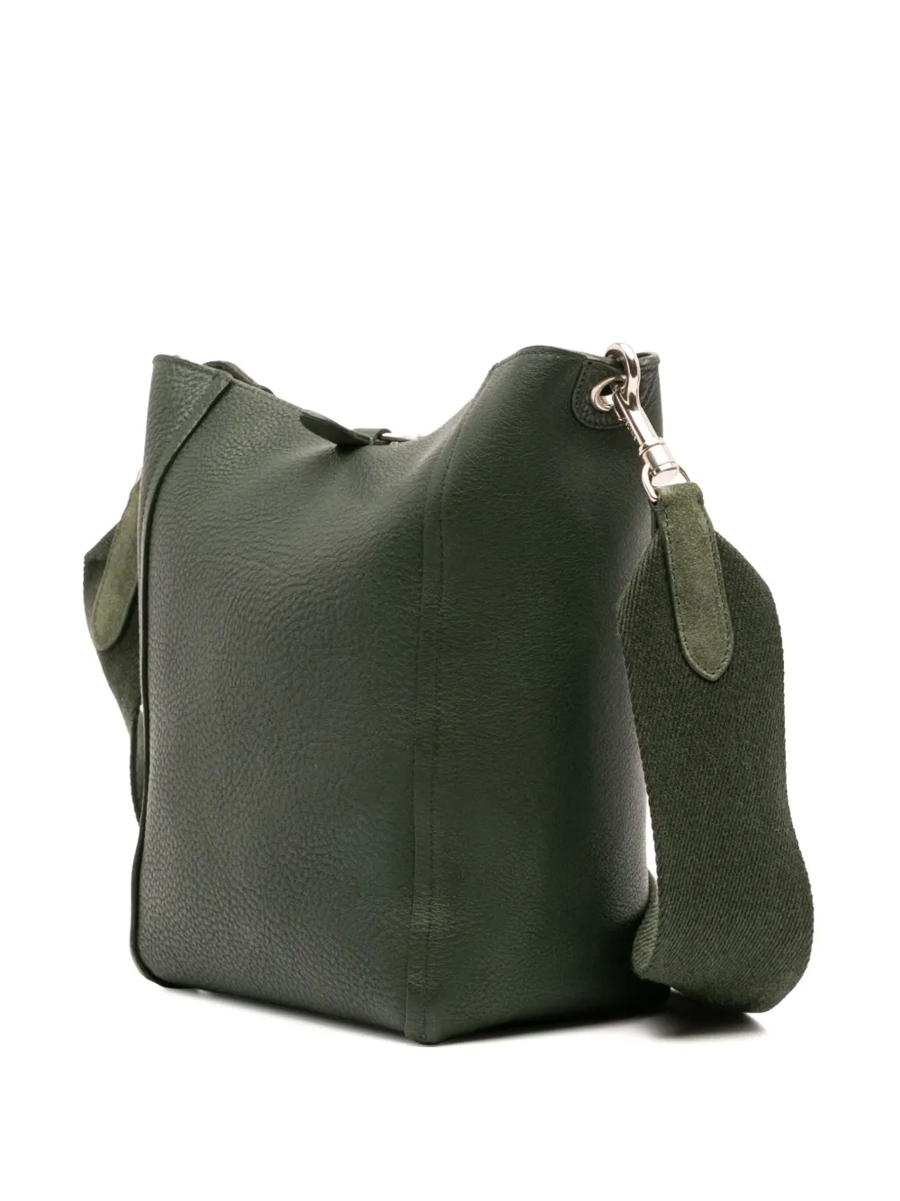 Pre-owned Celine 2017 Small Leather Seau Sangle Bucket Bag In Green