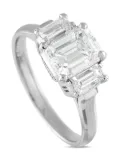 LB Exclusive platinum three-stone diamond ring - Silver