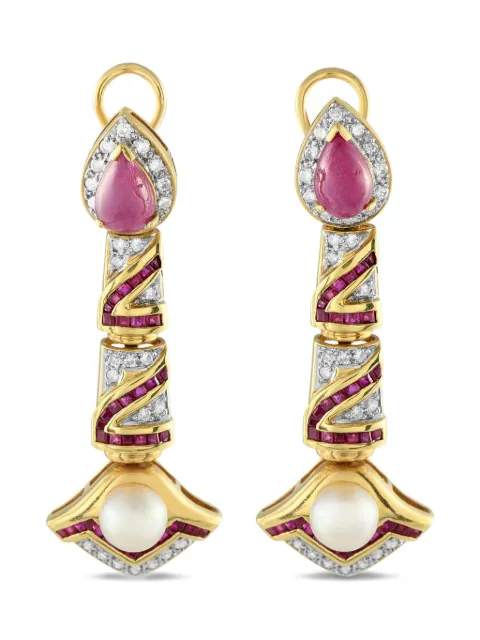LB Exclusive 18K yellow gold multi-stone earrings