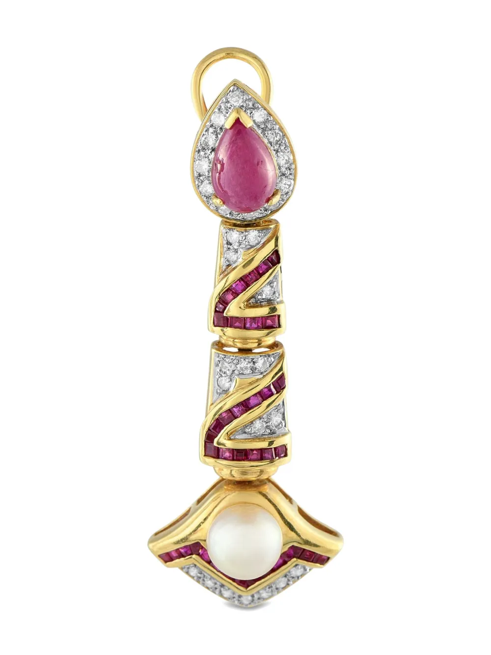 LB Exclusive 18K yellow gold multi-stone earrings | Image 2