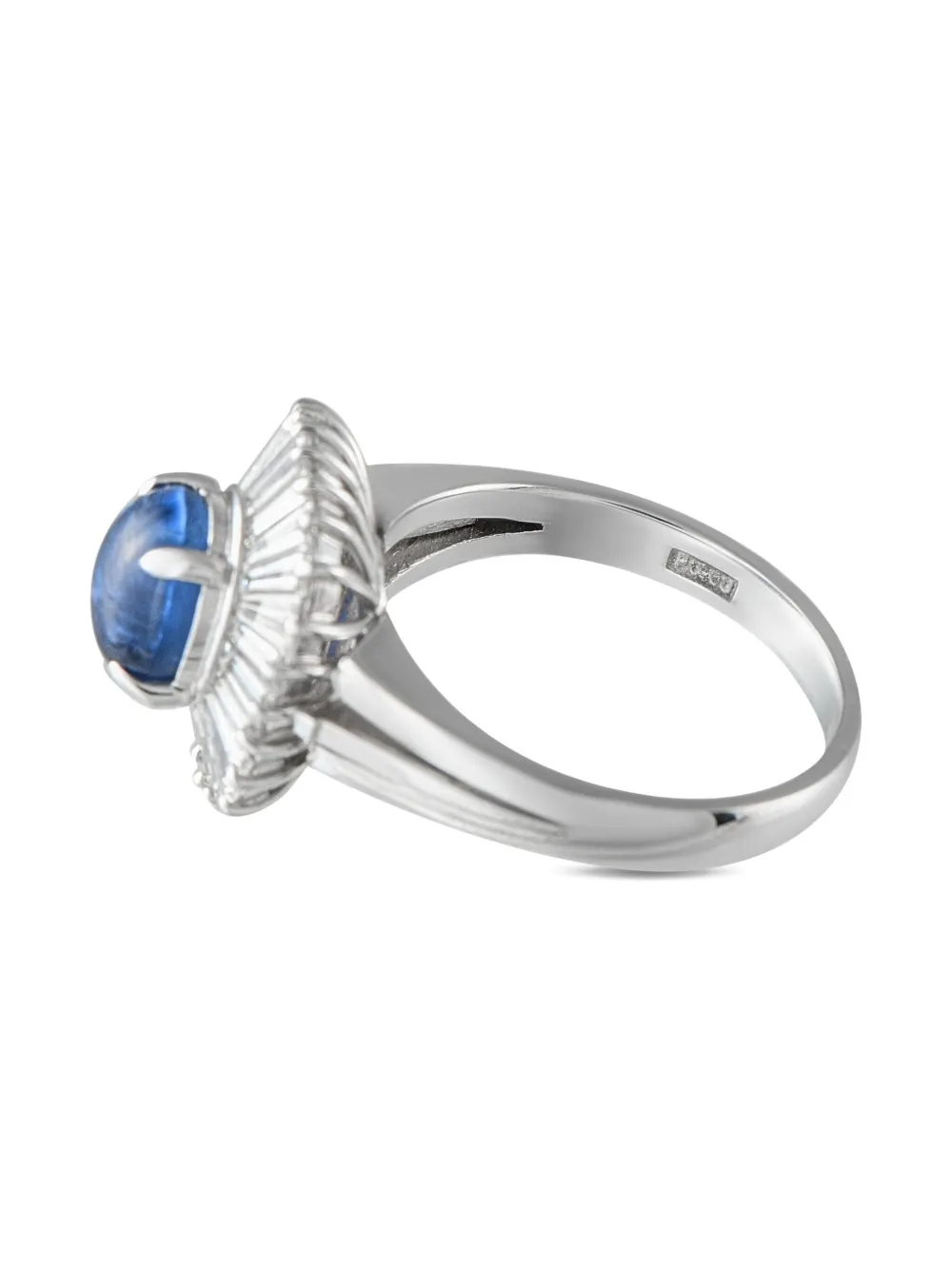 Pre-owned Lb Exclusive Platinum Ballerina Sapphire And Diamond Ring In Blue