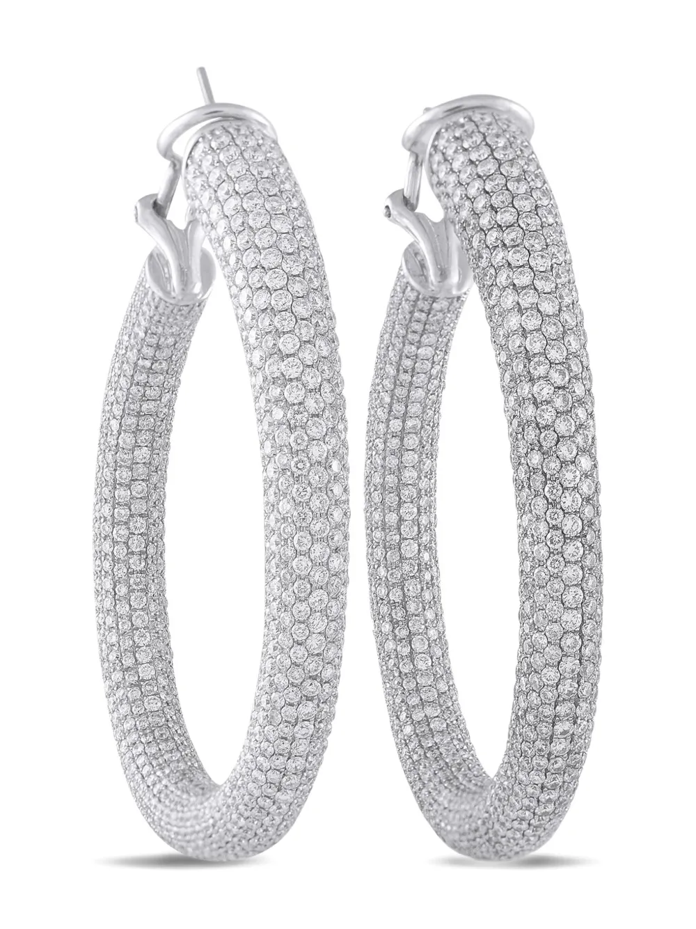 LB Exclusive 18K white gold Inside-Out diamond earrings | Image 2