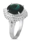 LB Exclusive platinum green sapphire and diamond ring - Silver