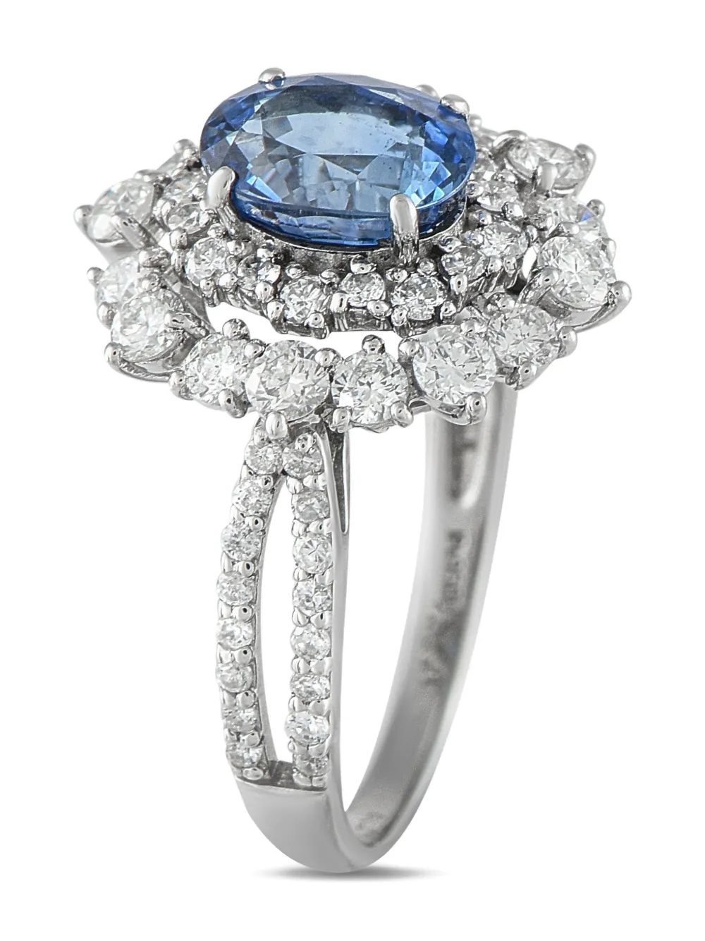 LB Exclusive platinum sapphire and diamond ring | Blue | Image 1