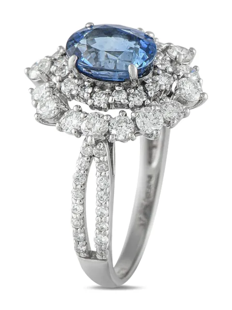 LB Exclusive platinum sapphire and diamond ring