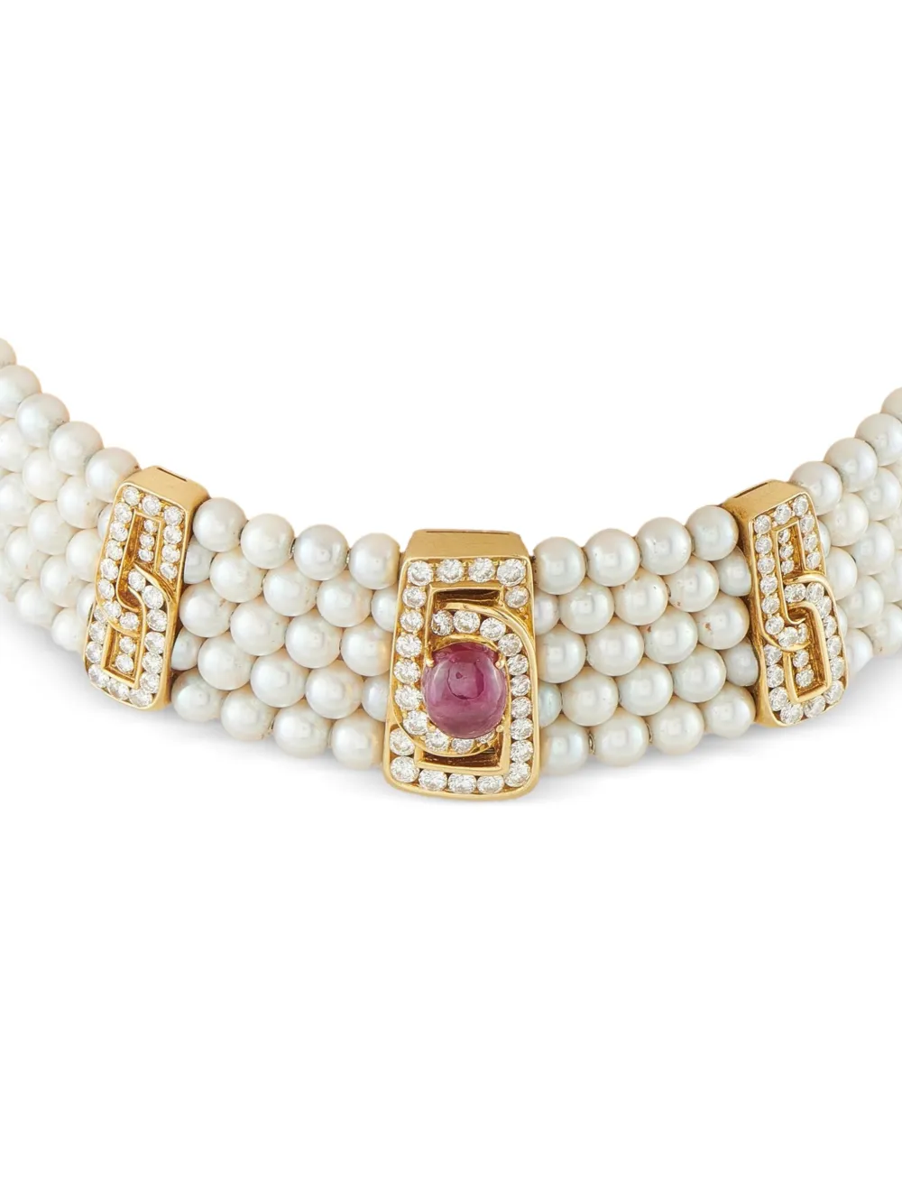 LB Exclusive 18K yellow gold multi-stone choker necklace | Image 2