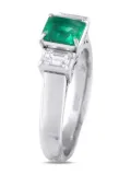 LB Exclusive platinum emerald and diamond ring - Green