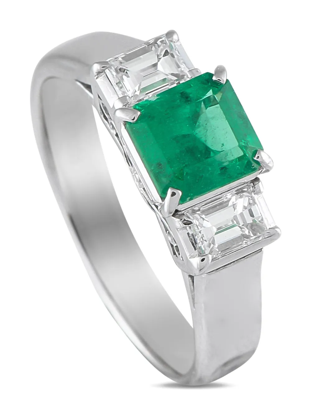LB Exclusive platinum emerald and diamond ring | Image 2
