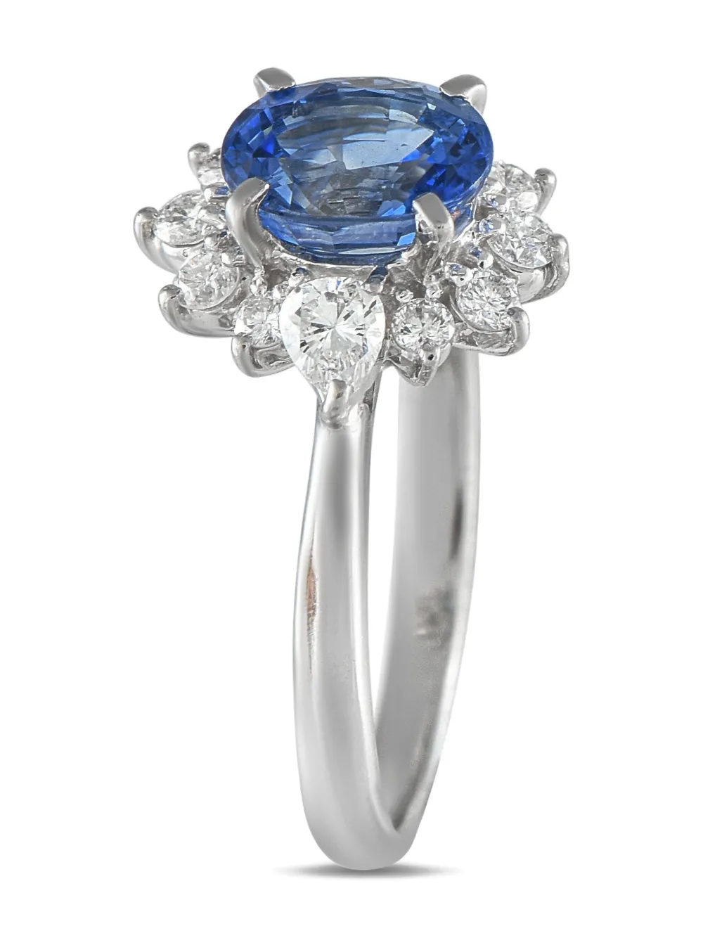 LB Exclusive platinum Sunburst diamond and sapphire ring | Image 2