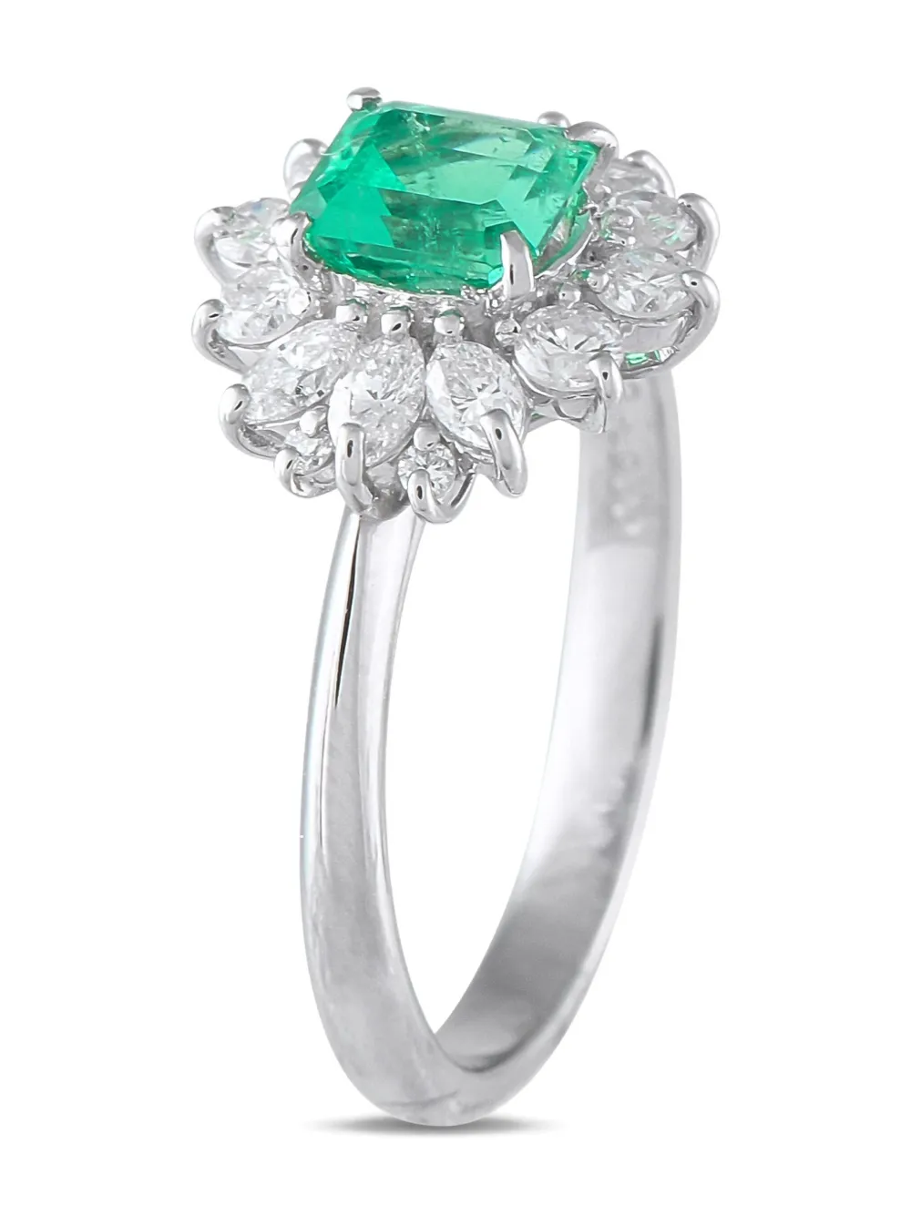 LB Exclusive platinum emerald and diamond ring | Image 2