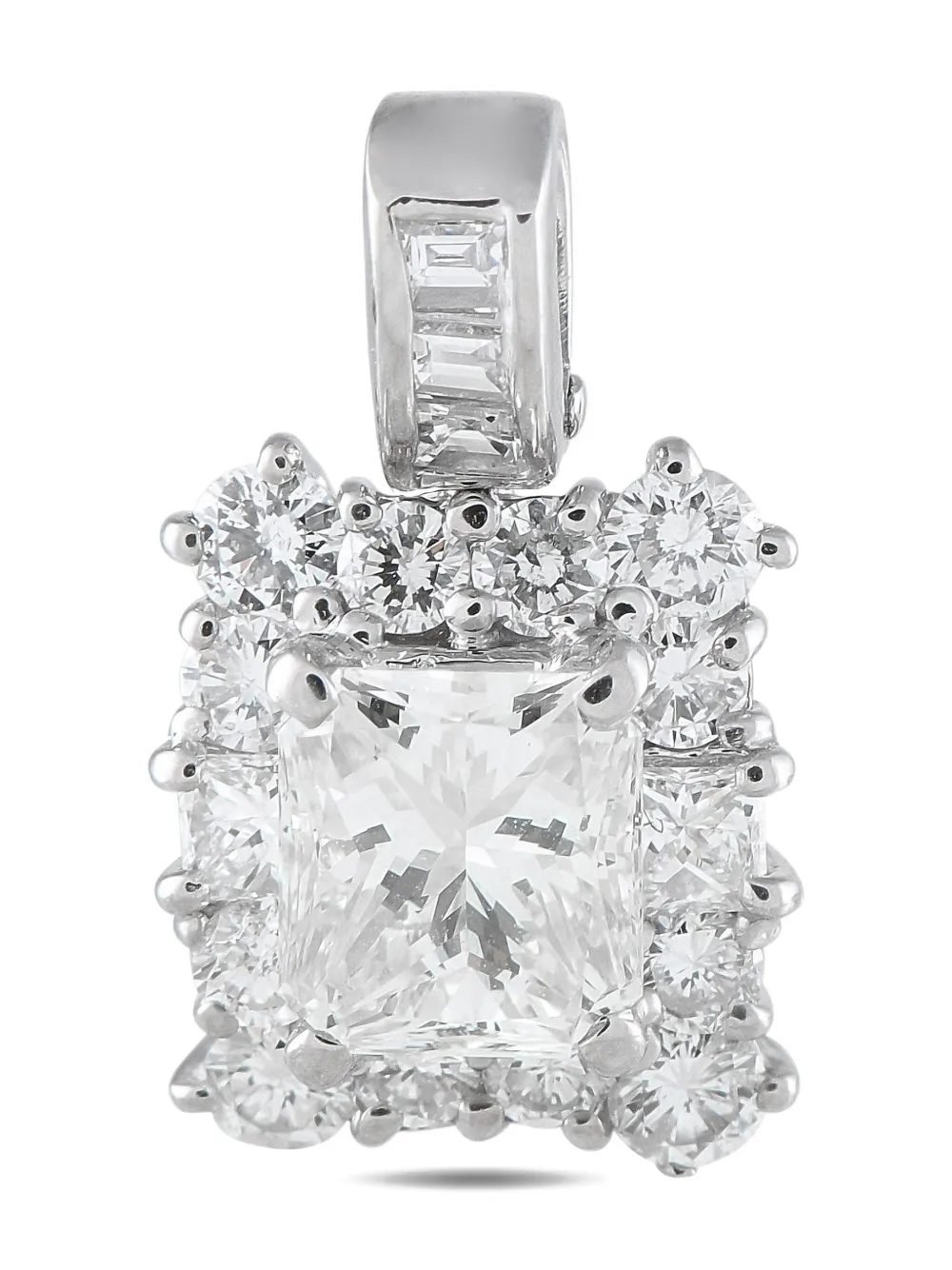 LB Exclusive platinum diamond pendant charm | Grey | Image 1