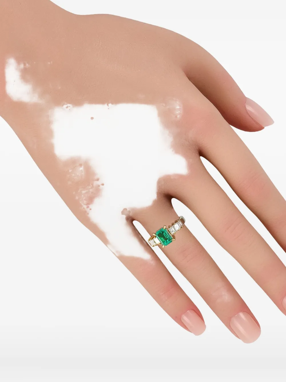 LB Exclusive platinum emerald and diamond ring | Image 2