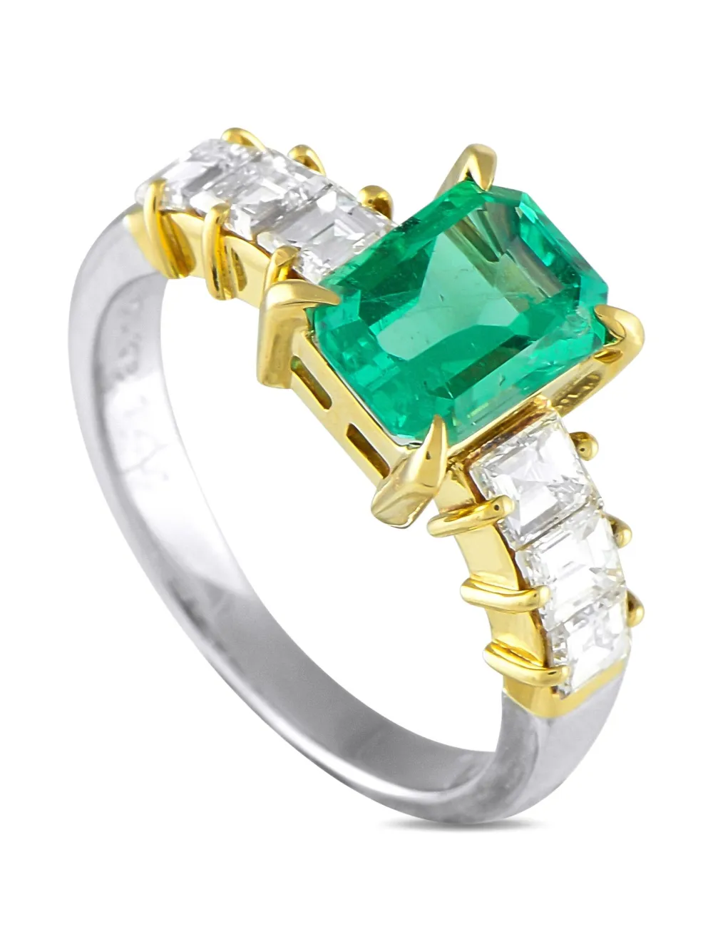 LB Exclusive platinum emerald and diamond ring | Image 2