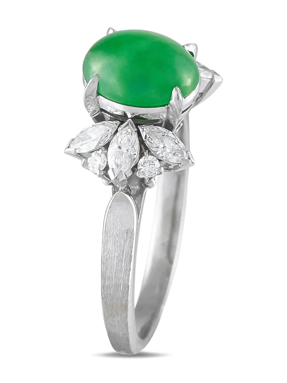 LB Exclusive Anello in platino con diamanti e giada | Image 2
