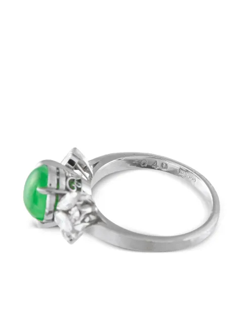 LB Exclusive platinum diamond and jade ring