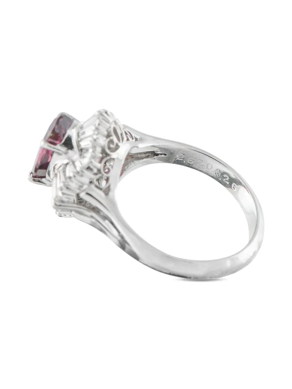 Pre-owned Lb Exclusive Platinum Sapphire And Diamond Ring In Purple