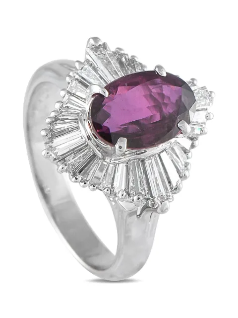 LB Exclusive platinum sapphire and diamond ring