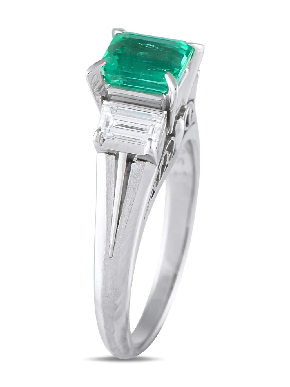 LB Exclusive platinum emerald and diamond ring | Image 2