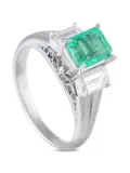 LB Exclusive platinum emerald and diamond ring - Green
