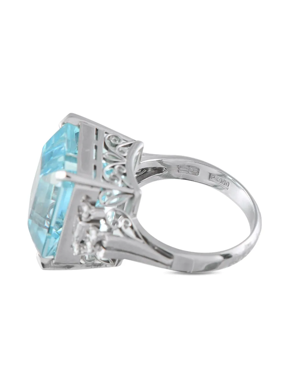 LB Exclusive platinum aquamarine and diamond ring | Image 2