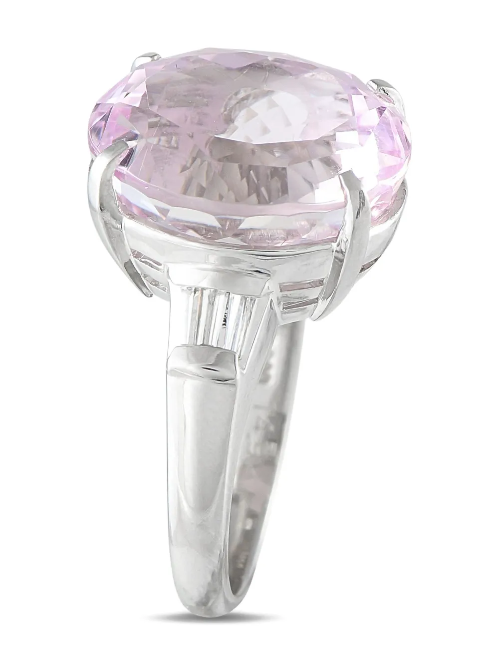 LB Exclusive platinum diamond and pink kunzite ring | Image 2