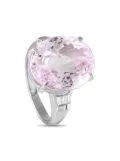LB Exclusive platinum diamond and pink kunzite ring