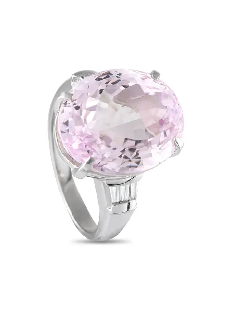 LB Exclusive platinum diamond and pink kunzite ring