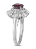 LB Exclusive platinum diamond and ruby ring - Silver
