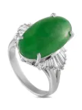LB Exclusive platinum jade and diamond ring - Green