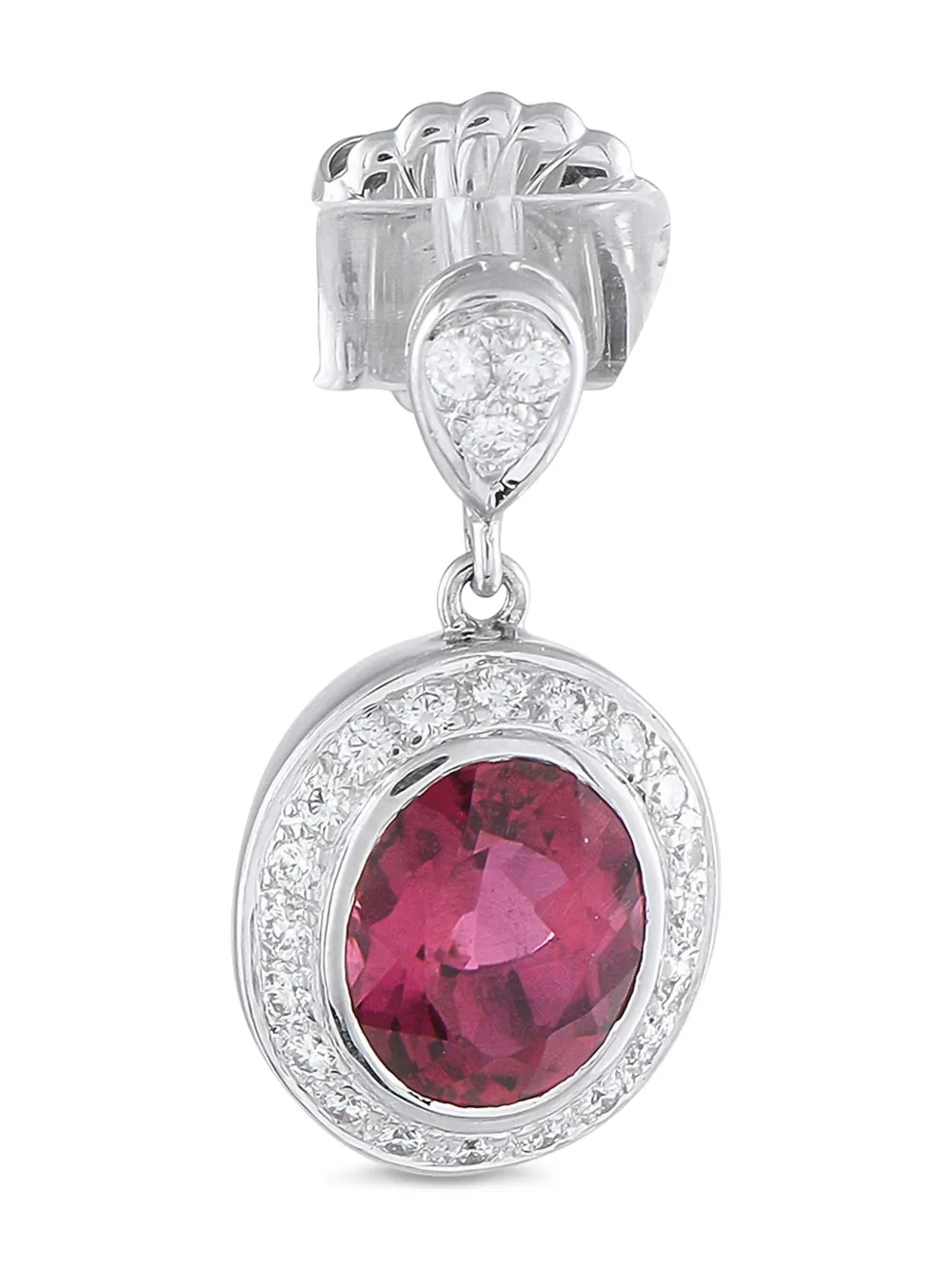 LB Exclusive 18K white gold diamond and tourmaline earrings | Image 2