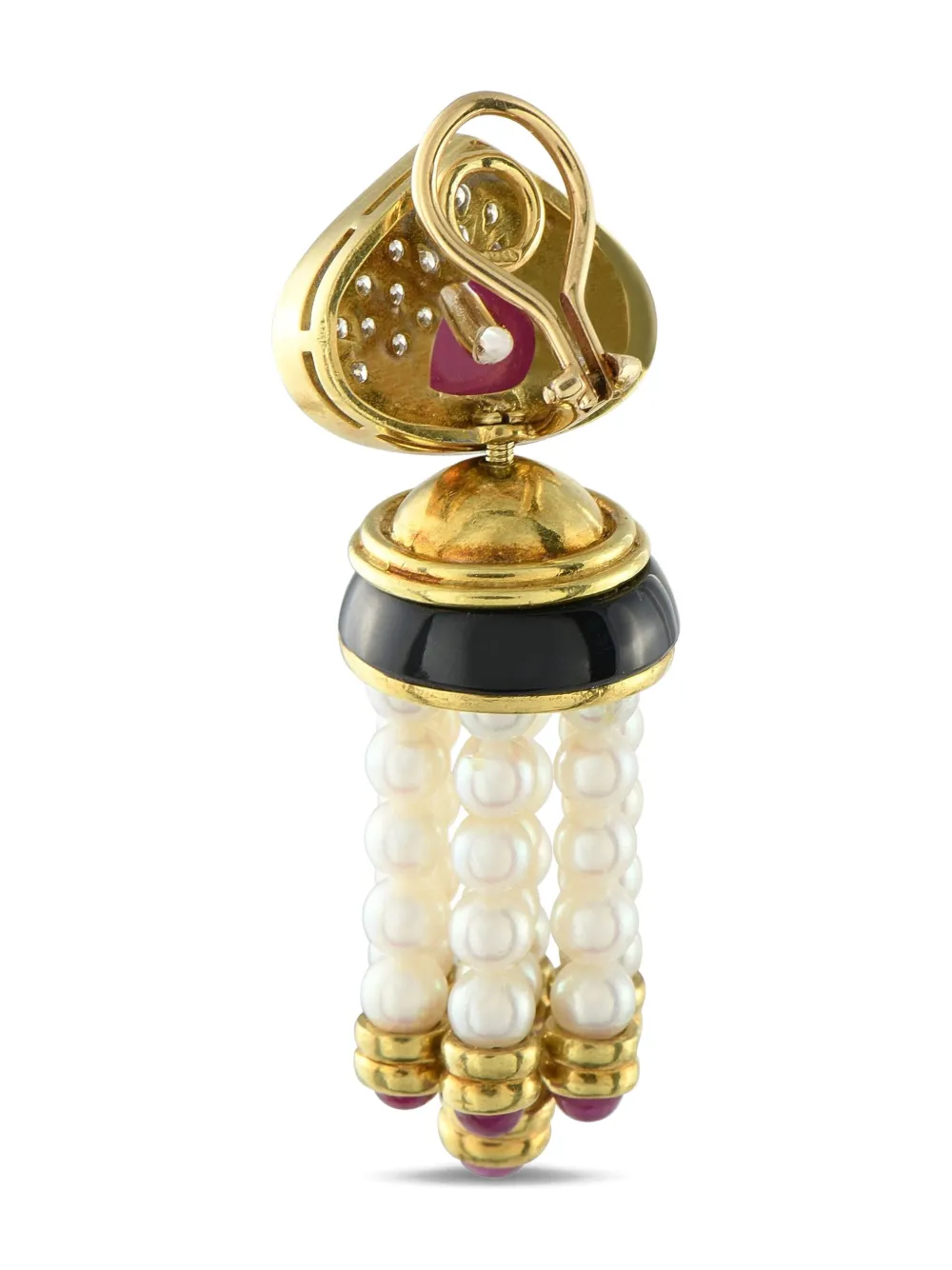 Pre-owned Lb Exclusive 18k Yellow Gold Multi-stone Earrings