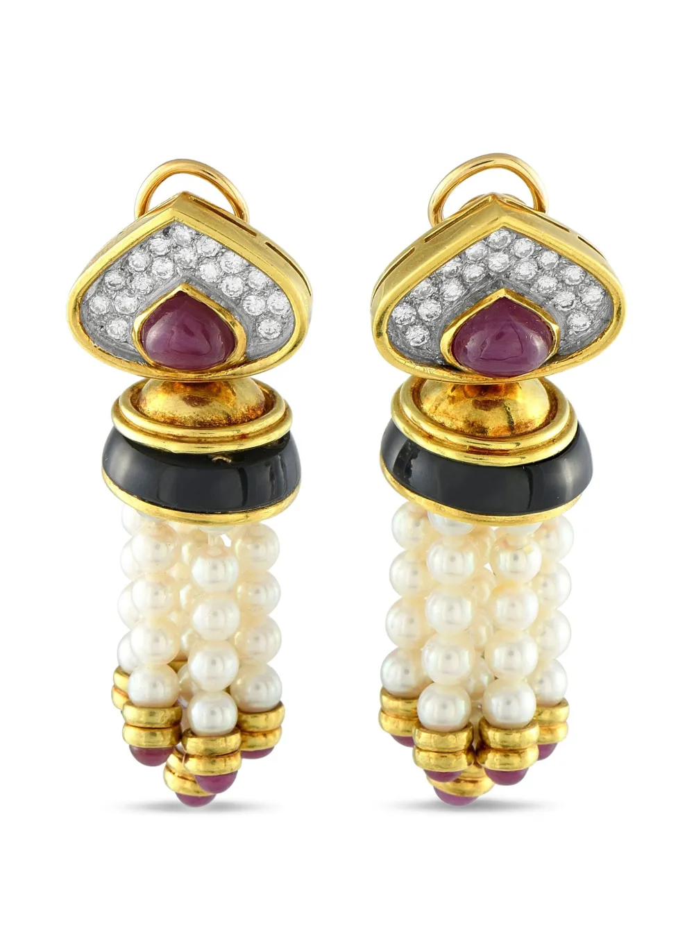 LB Exclusive 18K yellow gold multi-stone earrings | Yellow | Image 1