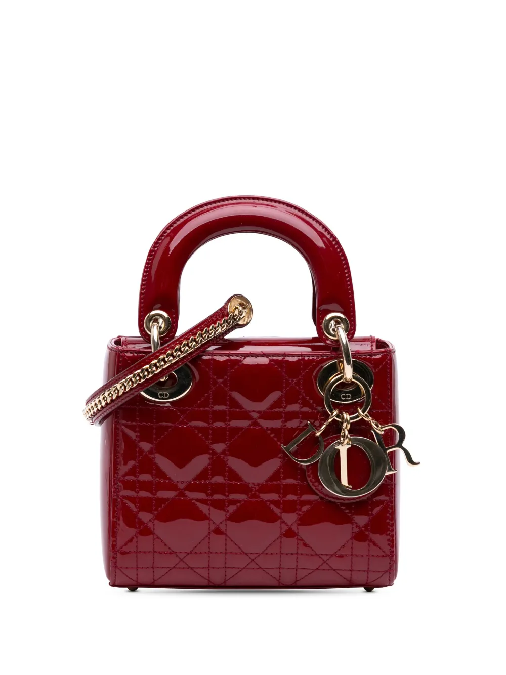 Christian Dior Pre-Owned 2017 Mini Patent Cannage Lady Dior satchel - Christian Dior Pre-Owned 2017 Mini Patent Cannage Lady Dior satchel -