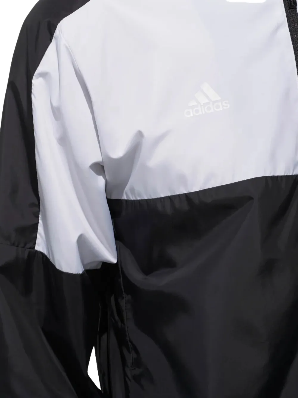 adidas colour-blocked zip-up jacket Zwart