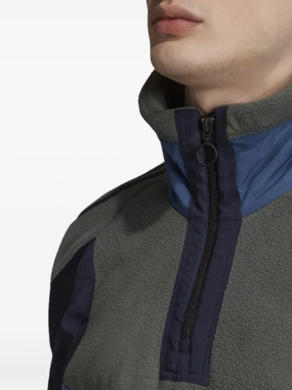 adidas PT3 fleece-panelled half-zip sweatshirt Grijs