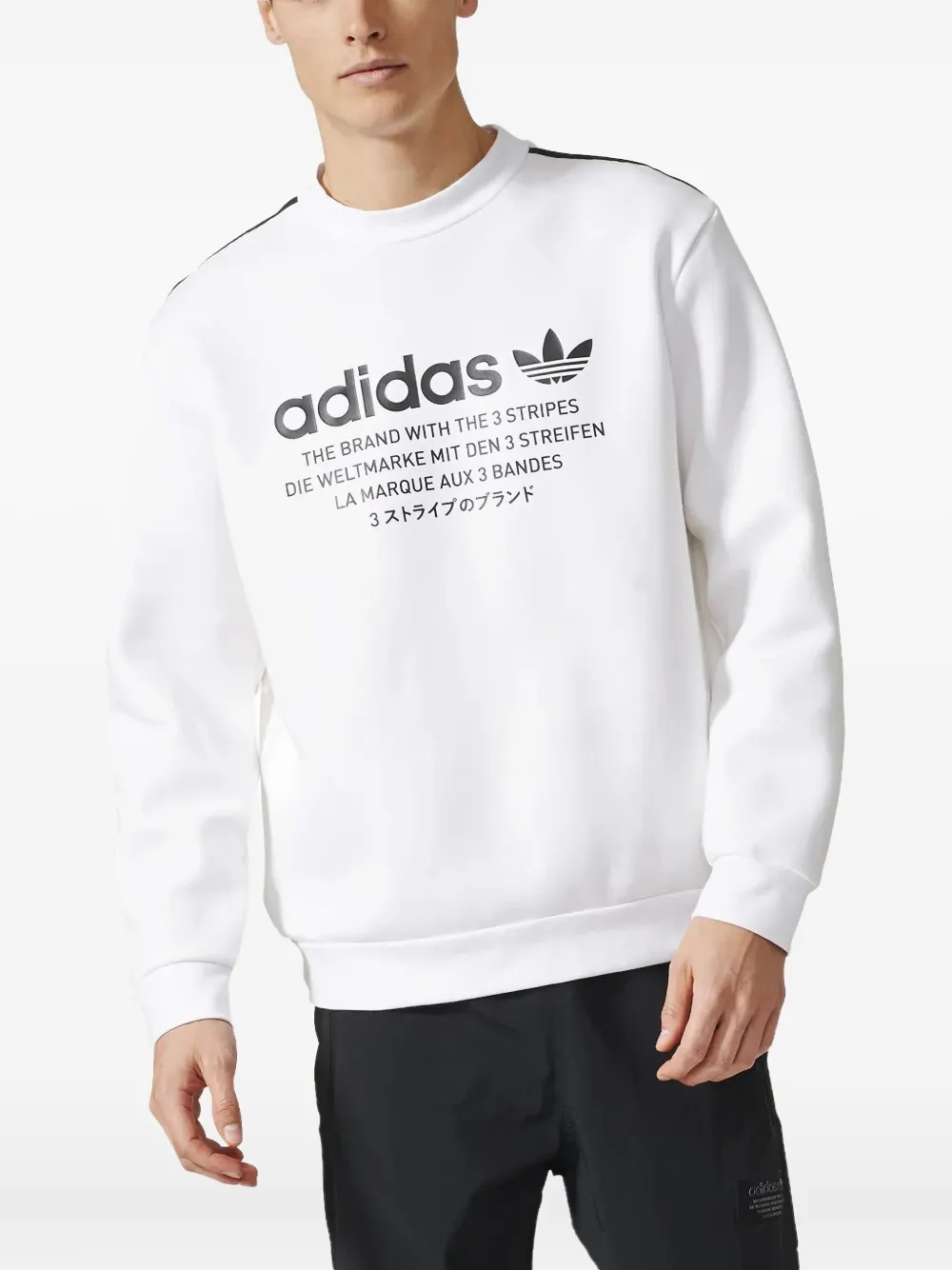 adidas crew-neck logo-print sweatshirt Wit
