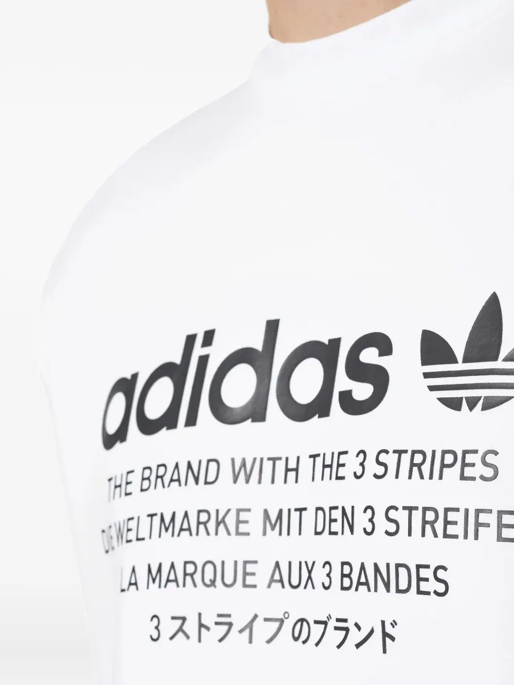 adidas crew-neck logo-print sweatshirt Wit