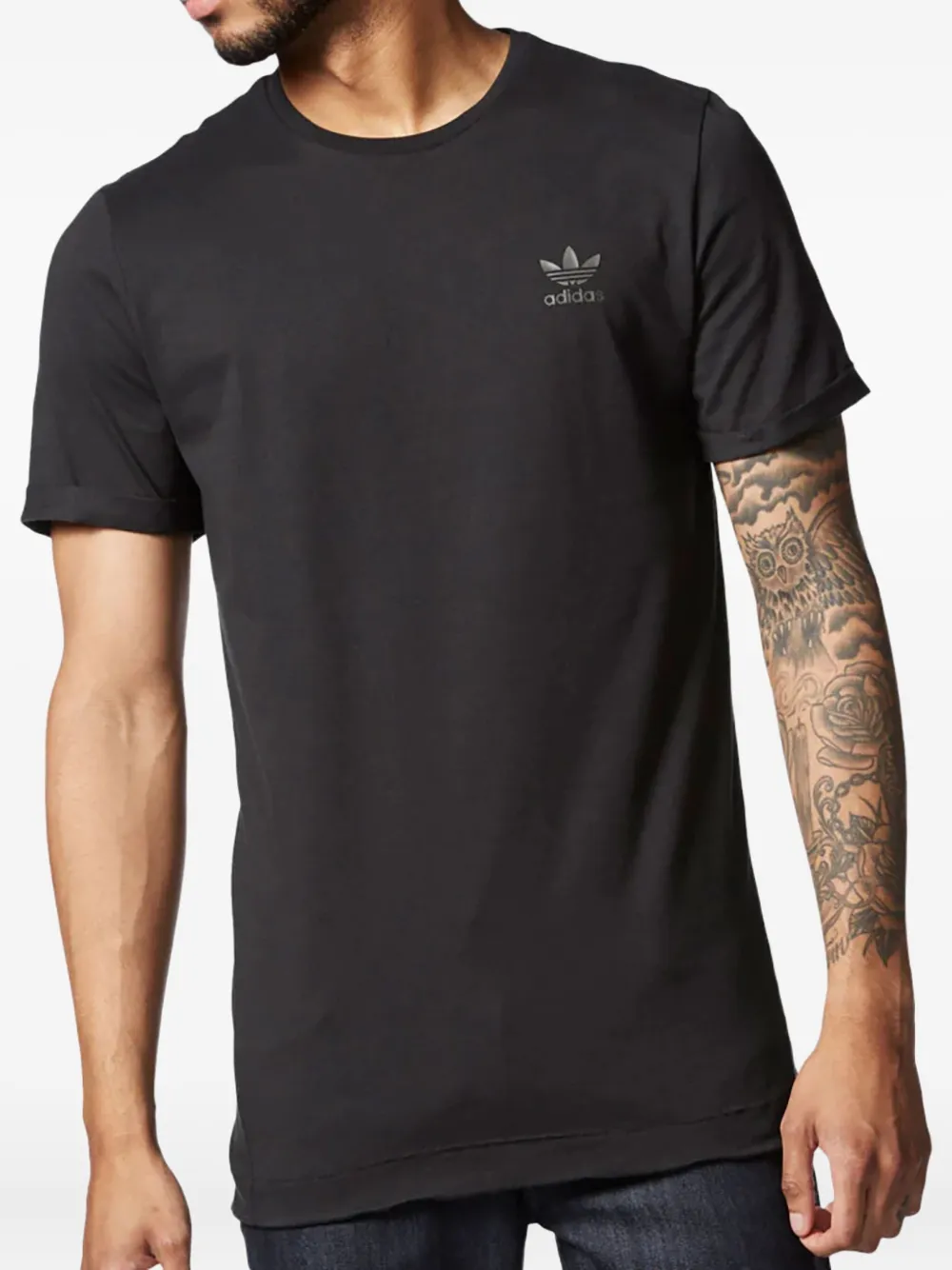 adidas T-shirt met ronde hals Zwart