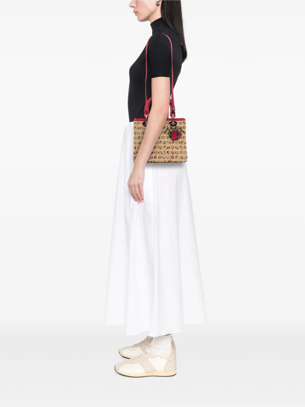 Christian Dior Pre-Owned 2013 Medium Woven Raffia Lady Dior satchel | Pre-Owned | Image 2