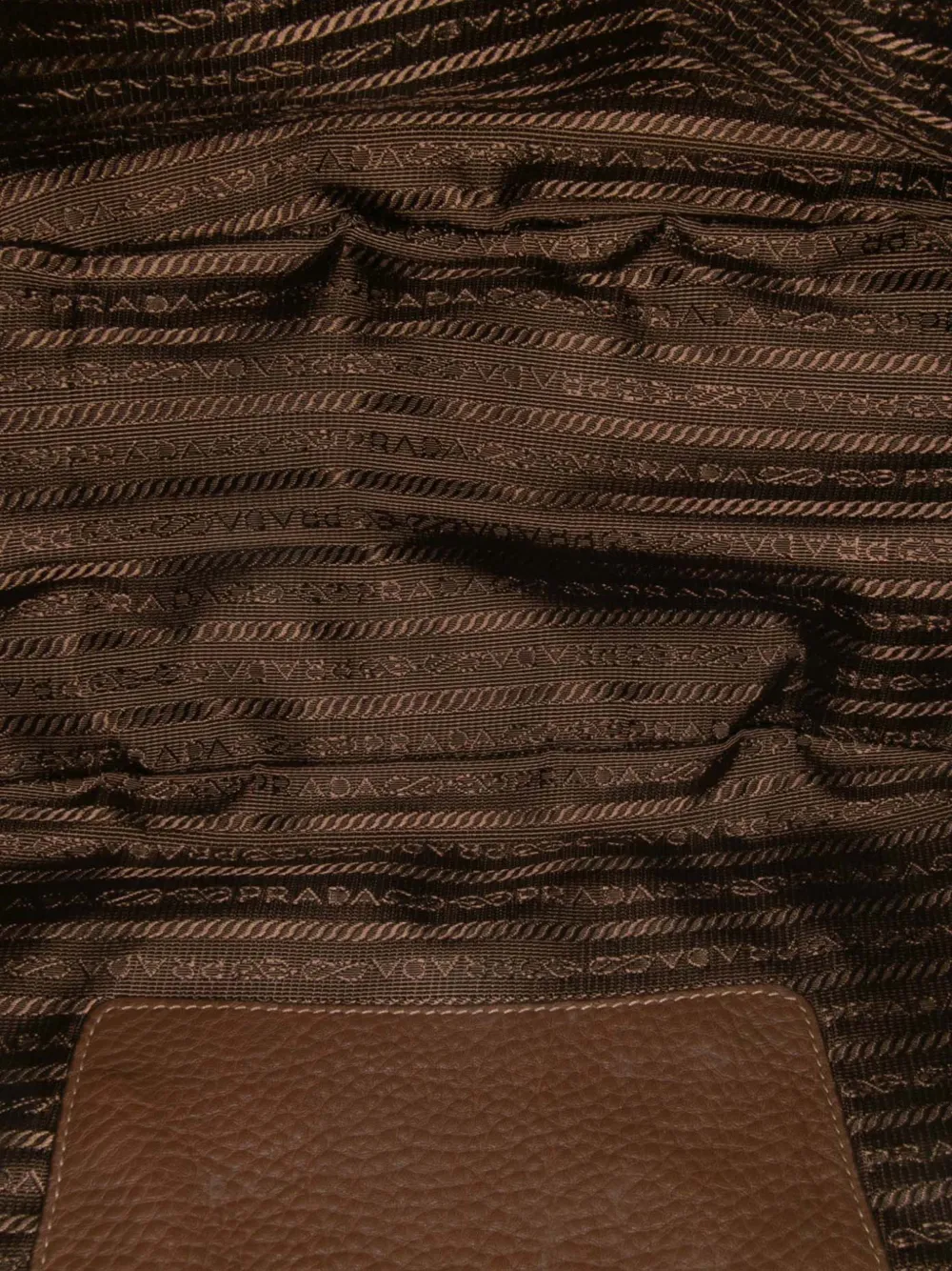Pre-owned Prada 2000-2025 Tessuto And Leather Tote Bag In Brown